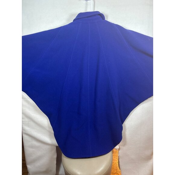 Vintage American Legend Blue Wool Cape Coat With Button Closure - Picture 9 of 10